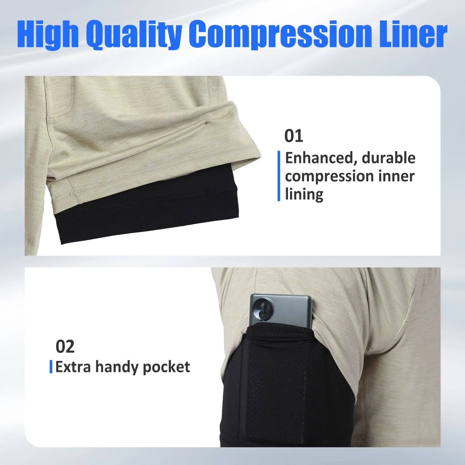 2 in 1 Stretch Short Lined Pickleball Workout Shorts