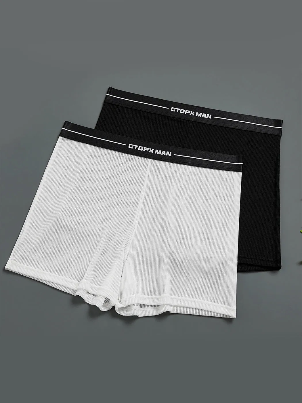 2 Pack Mens Breathable Mesh Boxer Shorts