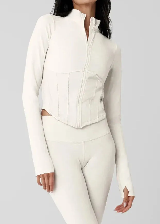 Alo Yoga Airbrush Corset Full Zip Jacket