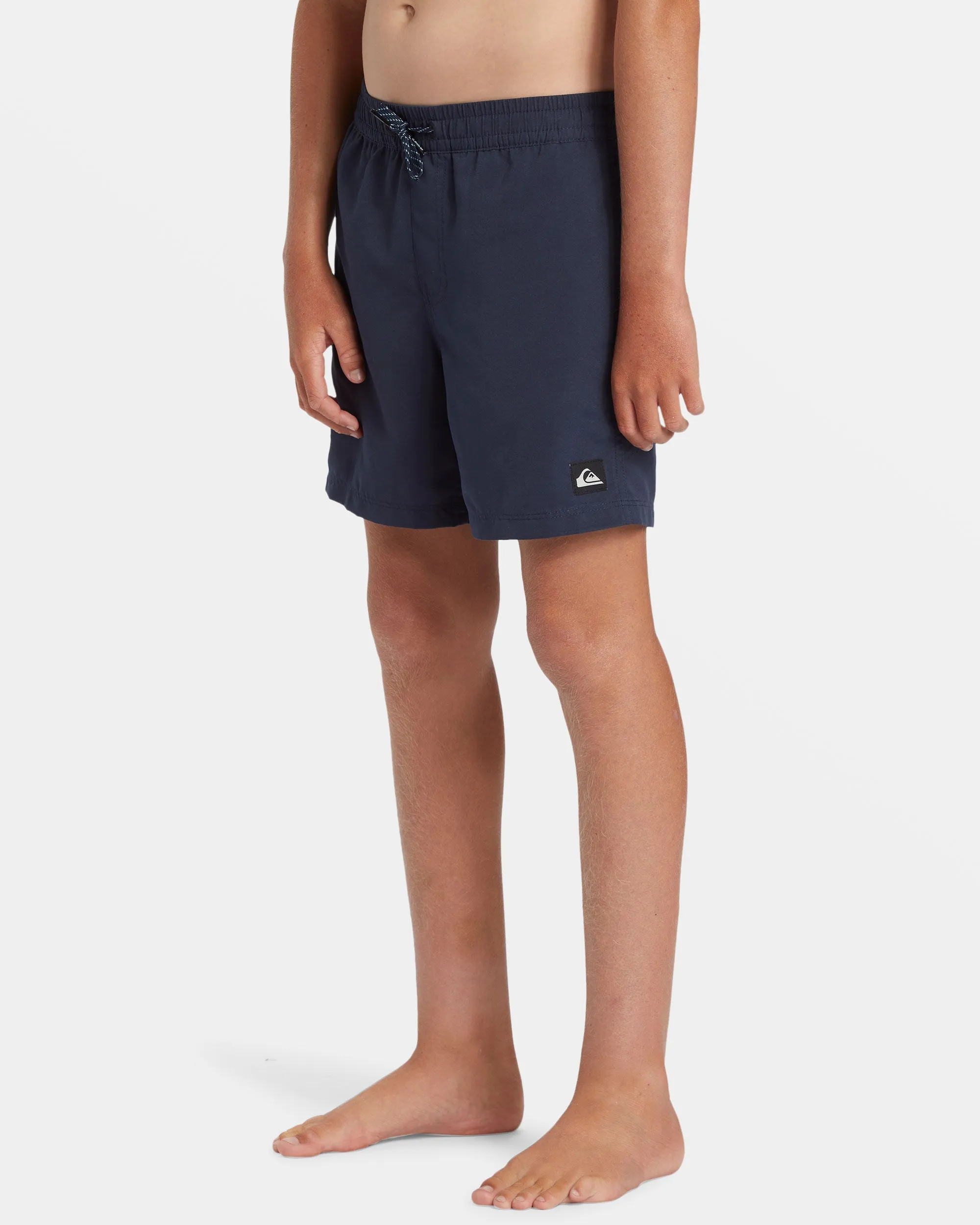 Boys 8-16 Everyday Solid Volley 14" Elastic Waist Shorts - Dark Navy