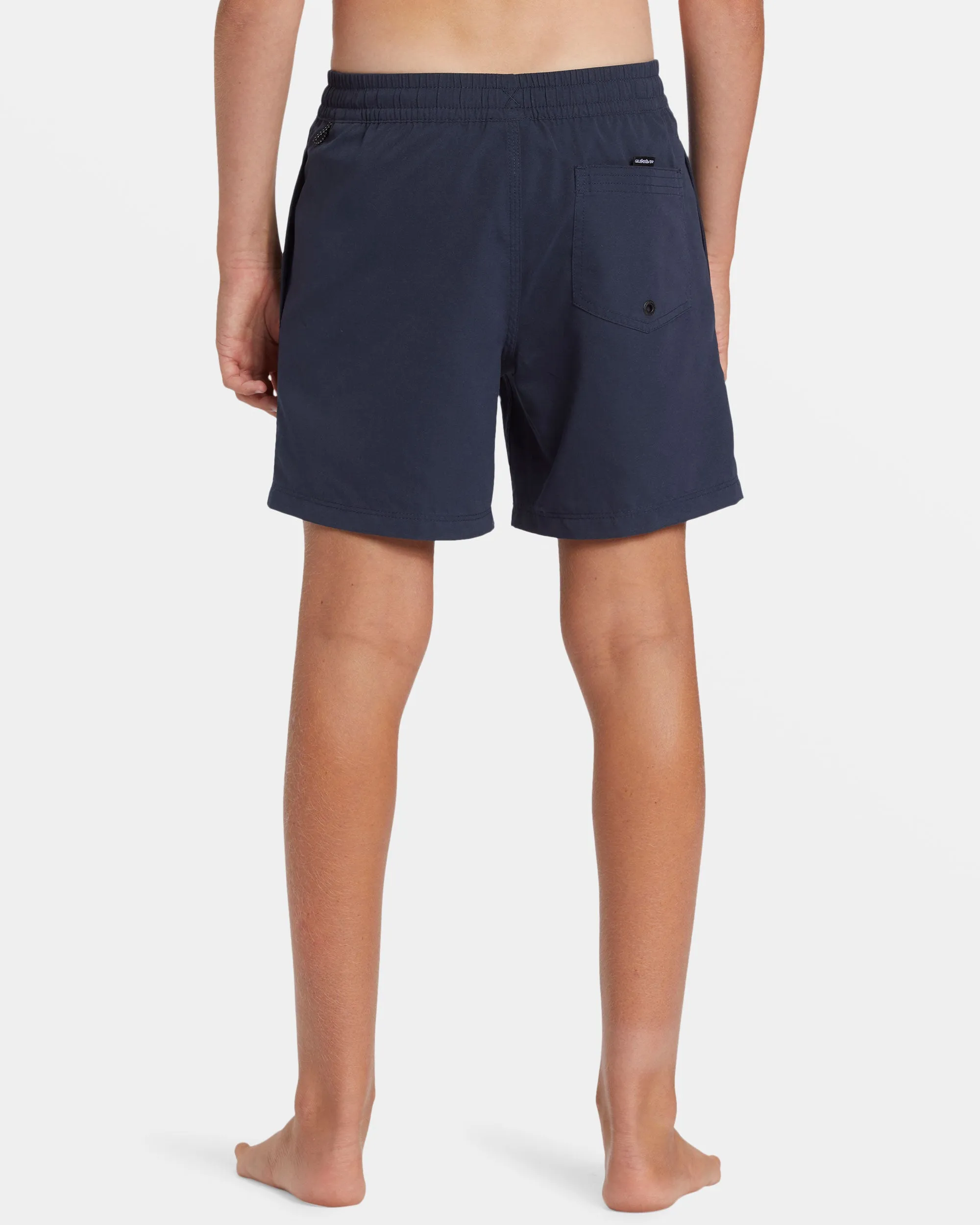 Boys 8-16 Everyday Solid Volley 14" Elastic Waist Shorts - Dark Navy