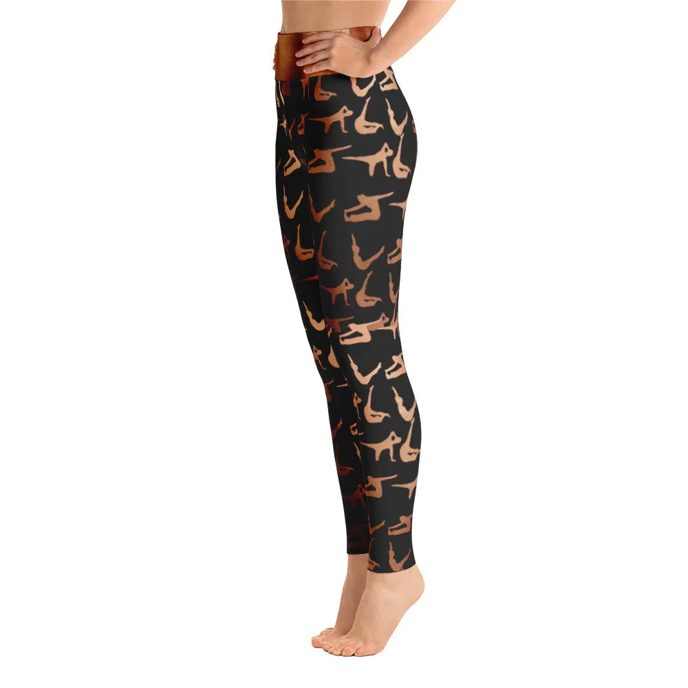 Copper Pilates Exercises High Waisted Leggings