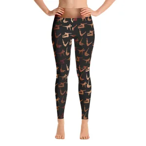 Copper Pilates Exercises High Waisted Leggings