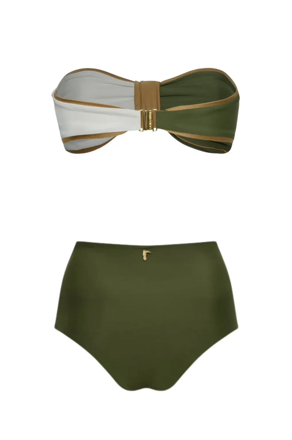 Emma & Frida Bikini in Green and Ivory