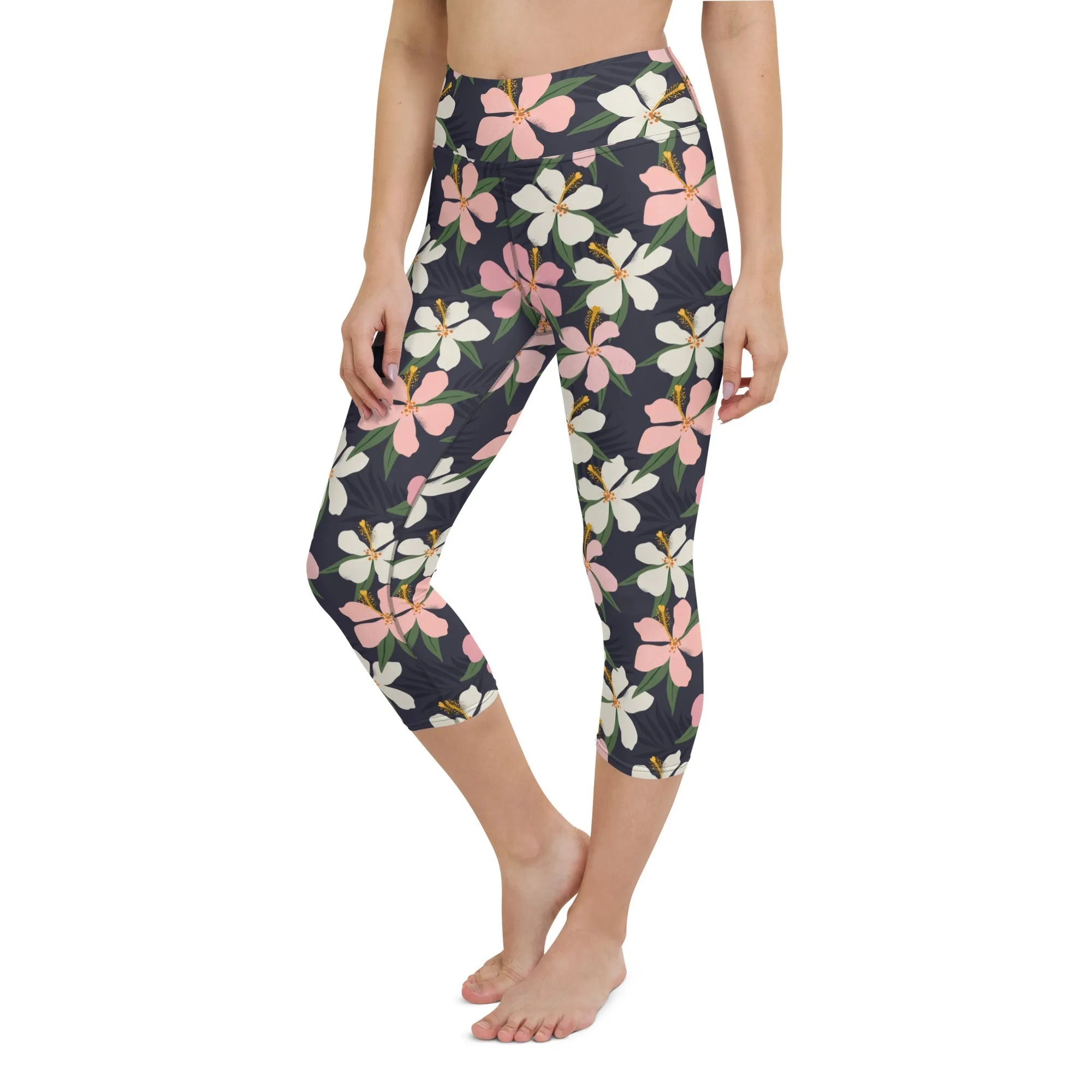 Floral Artwork Yoga Capris