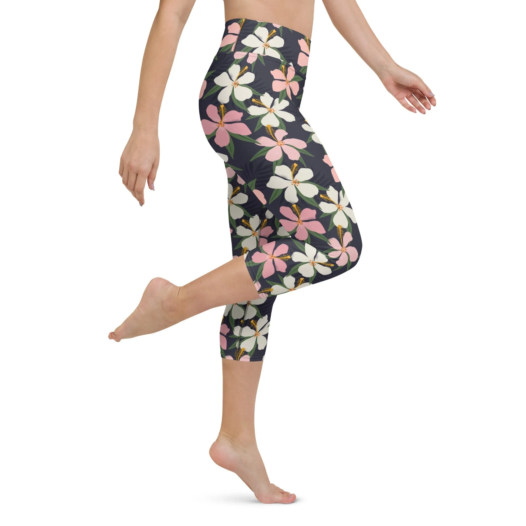 Floral Artwork Yoga Capris