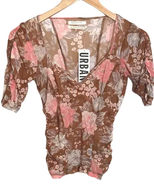 Light Spring Floral Ruched Top