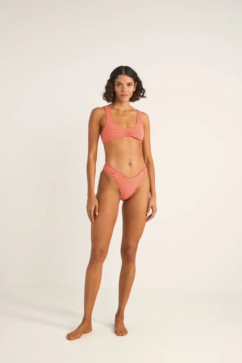 Lola Check Crop Top Red