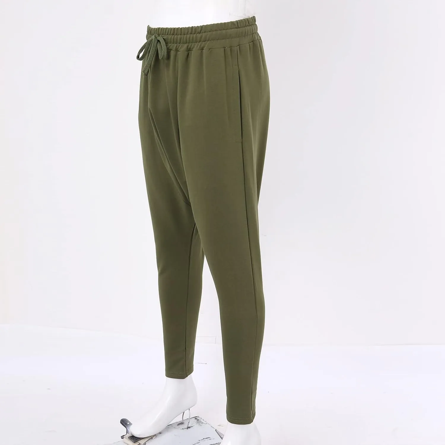 Mens Casual Cotton Harem Pants Streetwear Boho Hippie Drop Crotch Trousers for Men Lightweight Drawstring Yoga Pants