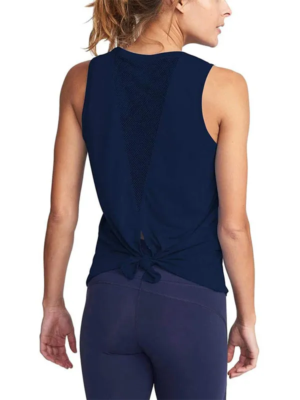 Mesh Paneled Back Tank Top