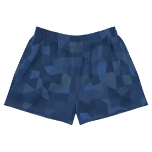 'Navy Mosaic' women's athletic shorts