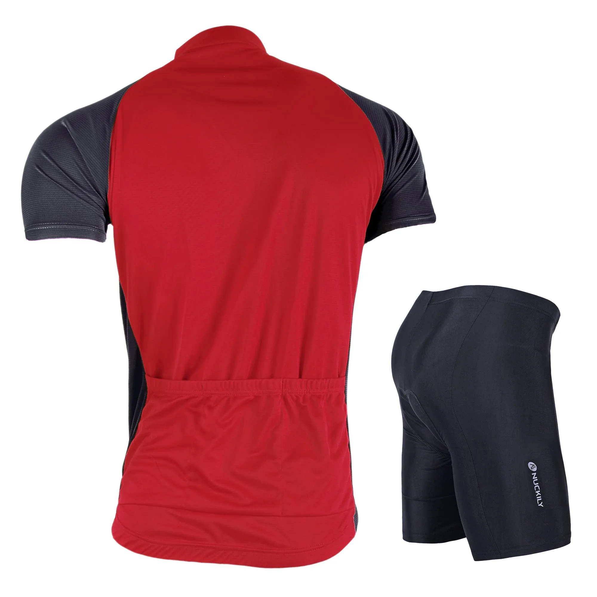 Nuckily Mycycology NJ601-NS355 Half Sleeves Jersey and Gel Padded Shorts Red