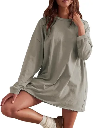 Womens Oversized T Shirts Crewneck Long Sleeve Summer Athletic Cotton Tees Shirt Loose Fit Y2k Tops